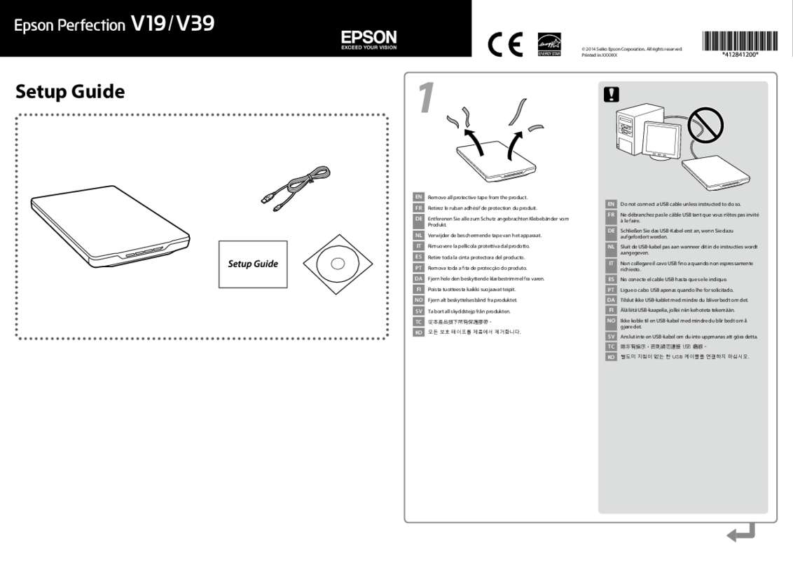Guide utilisation EPSON PERFECTION V39  de la marque EPSON