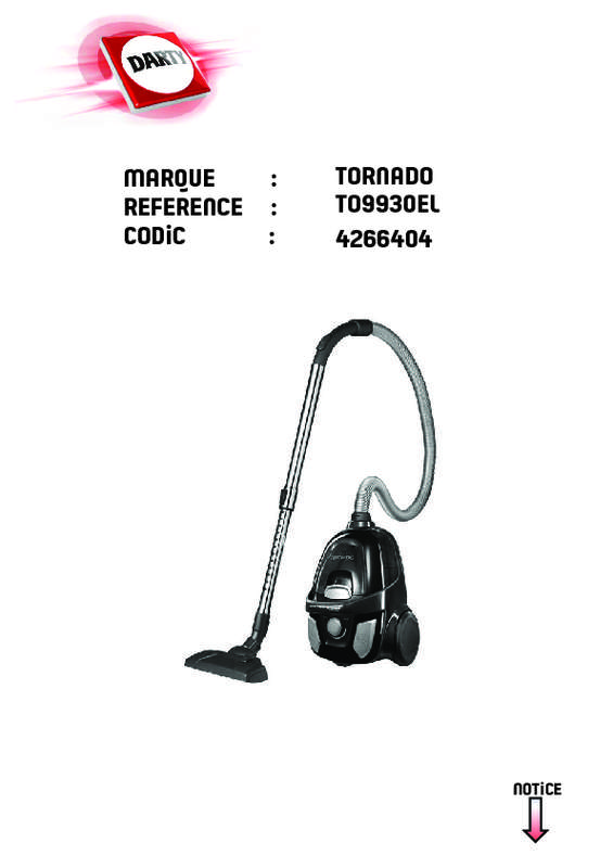 Guide utilisation TORNADO TO9930EL AEROPERFORMER CYCLONIC de la marque TORNADO