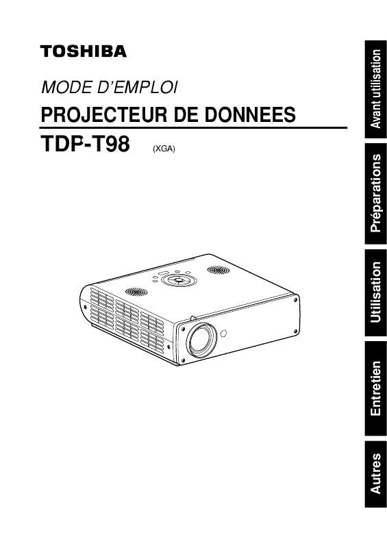 Guide utilisation TOSHIBA TDP-T98  de la marque TOSHIBA