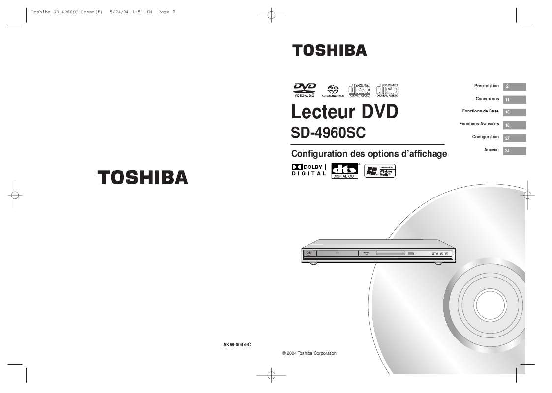 Guide utilisation TOSHIBA SD-4960SC  de la marque TOSHIBA