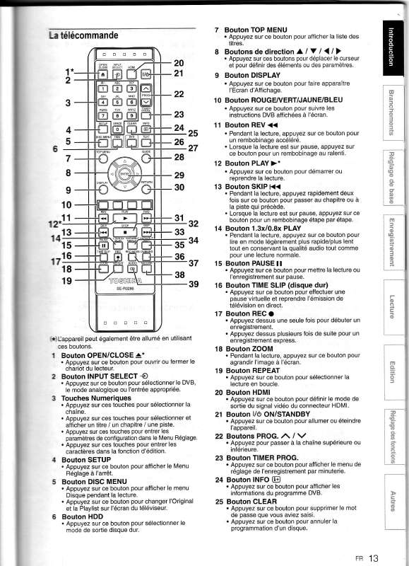 Guide utilisation  TOSHIBA SE-R0286  de la marque TOSHIBA