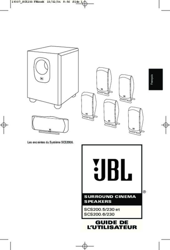 Guide utilisation JBL SCS 200.5  de la marque JBL