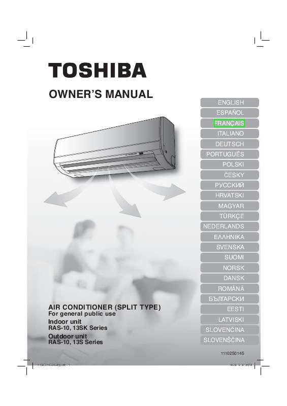 Guide utilisation TOSHIBA RAS-13SKHP-ES  de la marque TOSHIBA
