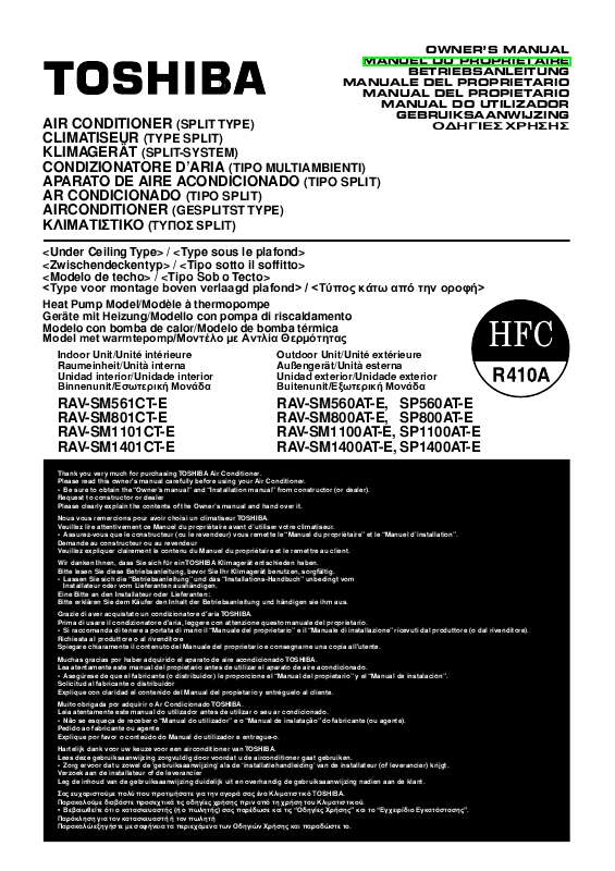 Guide utilisation TOSHIBA RAV-SM561CT-E  de la marque TOSHIBA