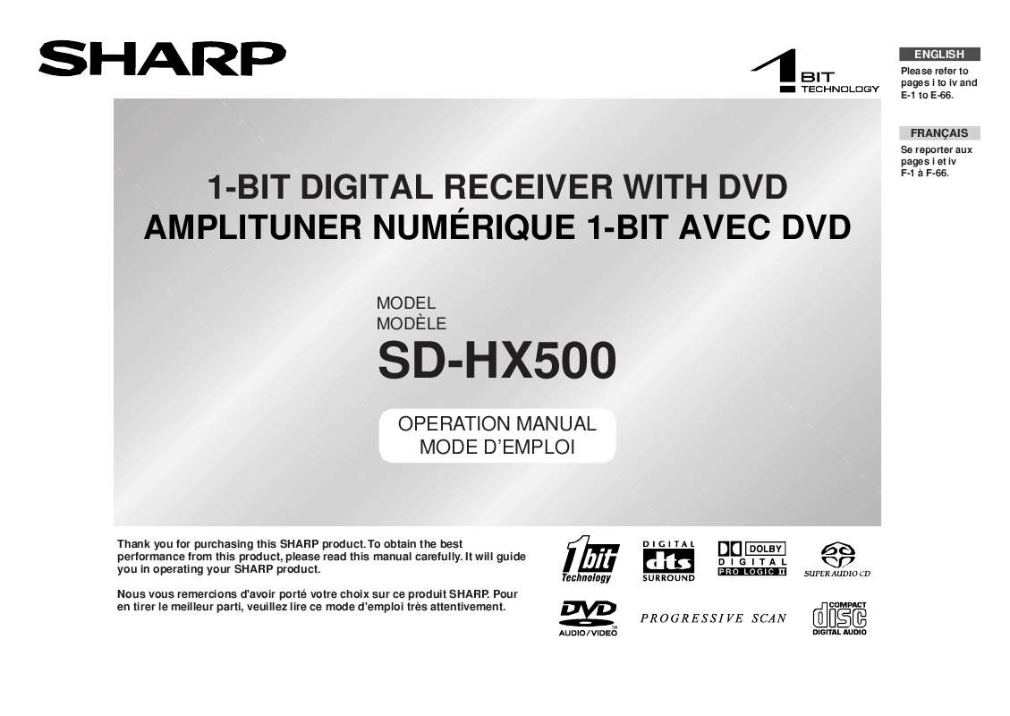 Guide utilisation SHARP SD-HX500  de la marque SHARP