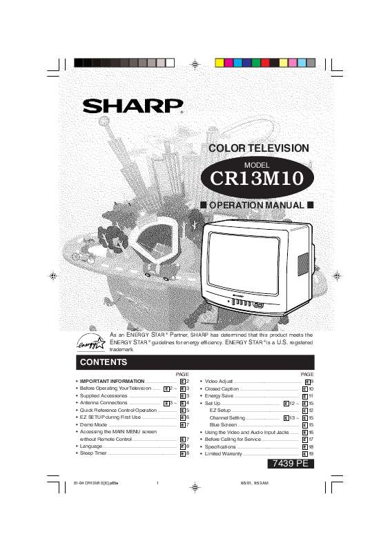 Guide utilisation  SHARP CR13M10  de la marque SHARP
