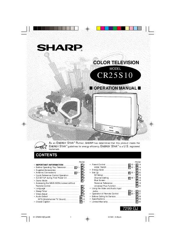 Guide utilisation  SHARP CR25S10  de la marque SHARP