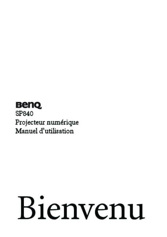 Guide utilisation BENQ SP840  de la marque BENQ