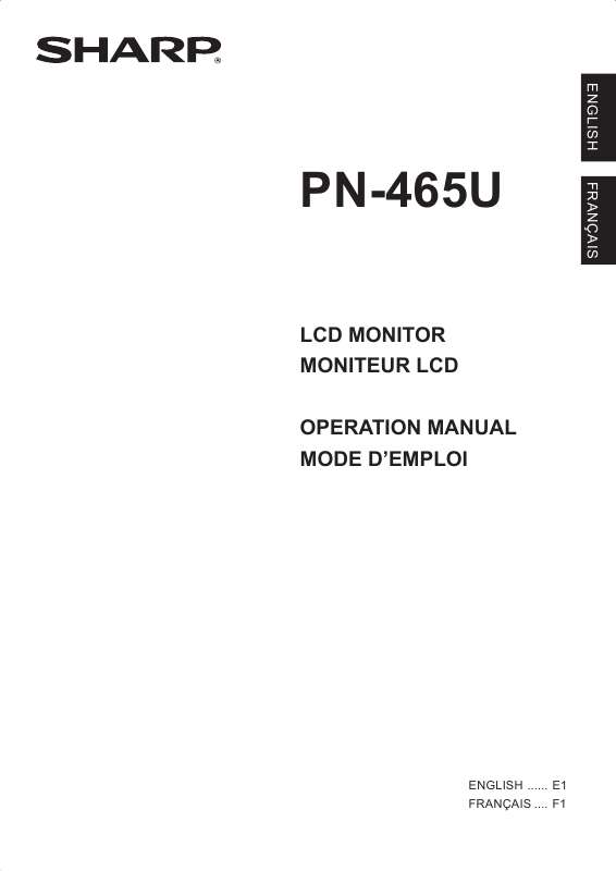 Guide utilisation SHARP PN-465U  de la marque SHARP