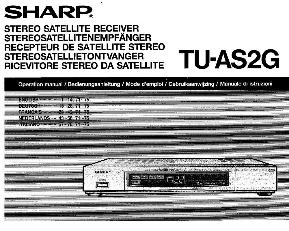 Guide utilisation  SHARP TU-AS2G  de la marque SHARP