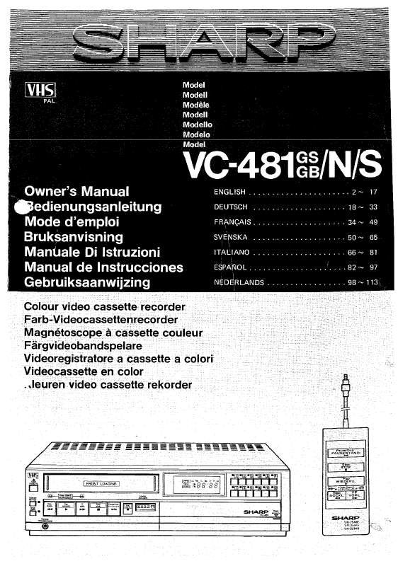 Guide utilisation SHARP VC-481  de la marque SHARP