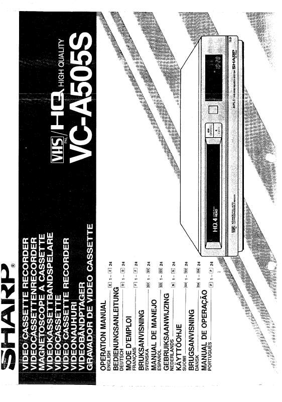 Guide utilisation SHARP VC-A505S  de la marque SHARP