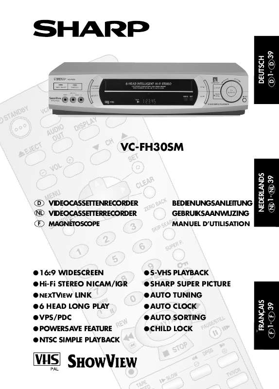 Guide utilisation SHARP VC-FH30SM  de la marque SHARP
