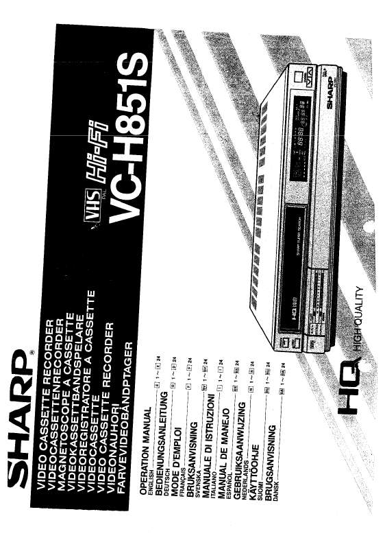 Guide utilisation SHARP VC-H851S  de la marque SHARP