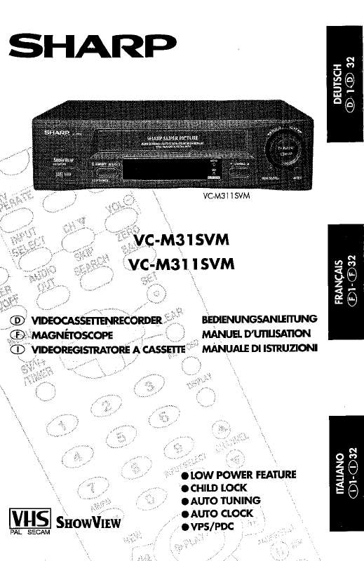 Guide utilisation SHARP VC-M31  de la marque SHARP