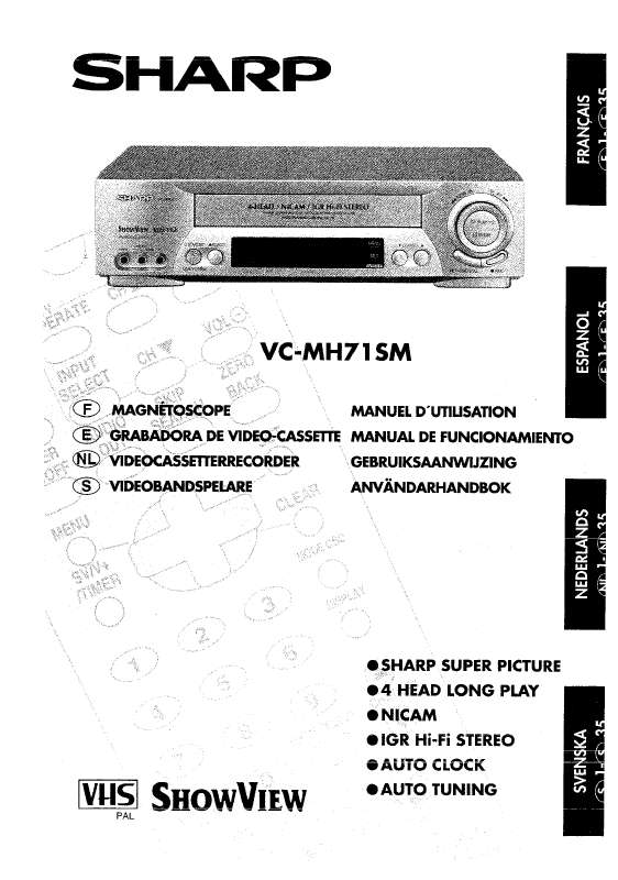 Guide utilisation SHARP VC-MH71SM  de la marque SHARP