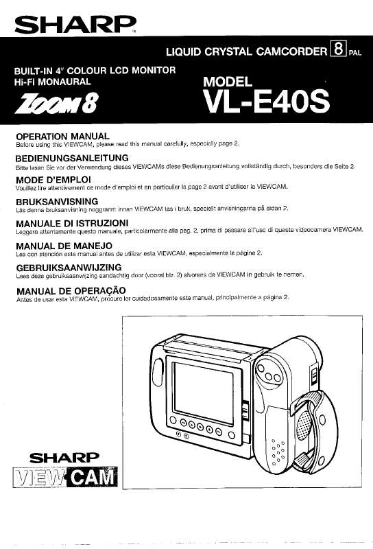 Guide utilisation SHARP VL-E40S  de la marque SHARP