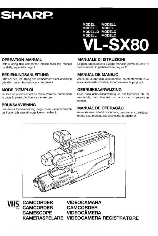 Guide utilisation SHARP VL-SX80  de la marque SHARP