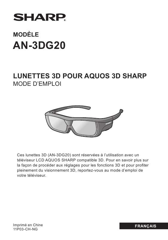Guide utilisation SHARP AN-3DG20  de la marque SHARP