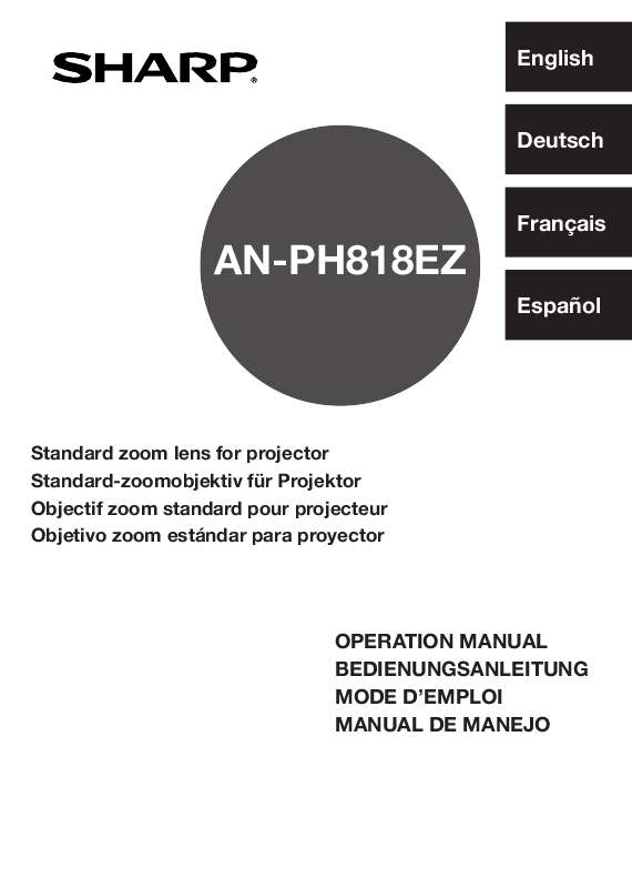 Guide utilisation SHARP AN-PH818EZ  de la marque SHARP
