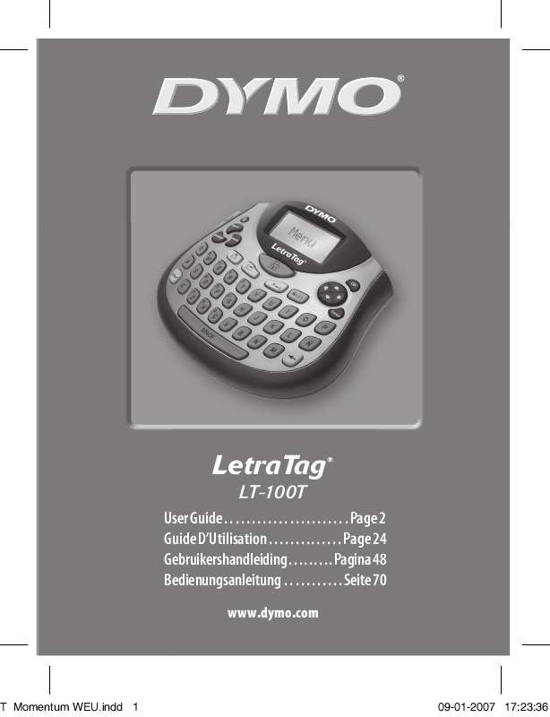 Guide utilisation DYMO LETRATAG LT-100T  de la marque DYMO