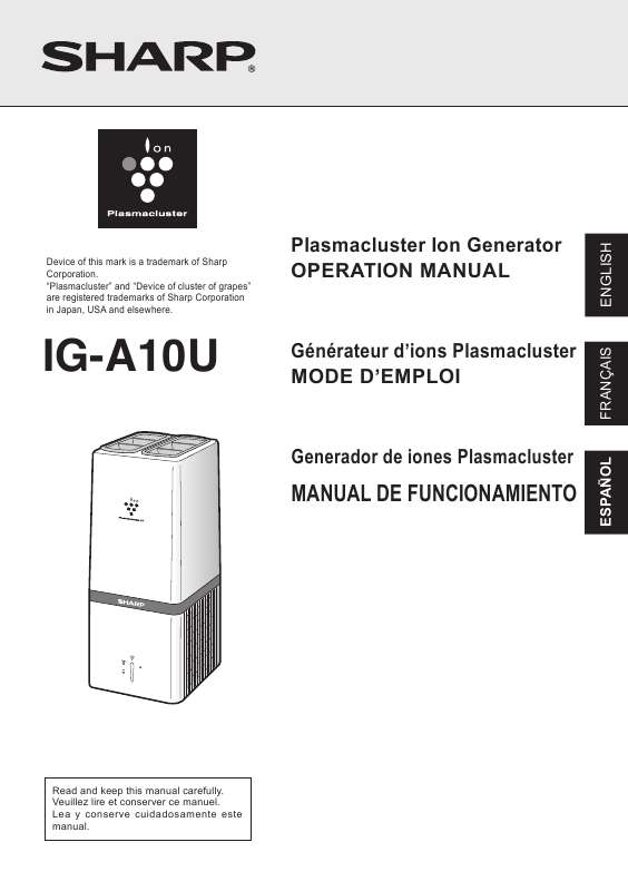 Guide utilisation  SHARP IG-A10U  de la marque SHARP