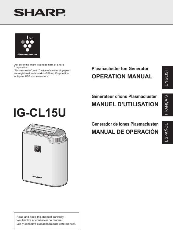 Guide utilisation  SHARP IG-CL15U  de la marque SHARP