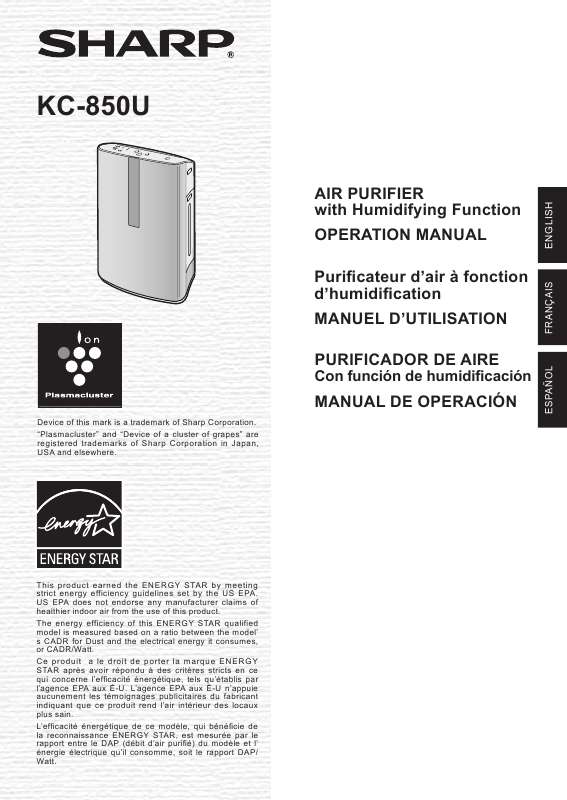 Guide utilisation  SHARP KC-850U  de la marque SHARP