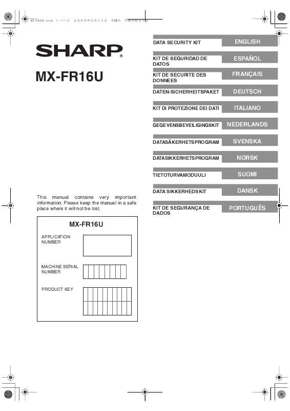 Guide utilisation SHARP MX-FR16U  de la marque SHARP