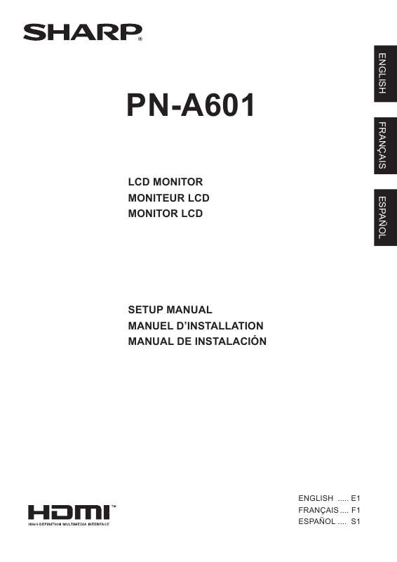 Guide utilisation SHARP PN-A601  de la marque SHARP