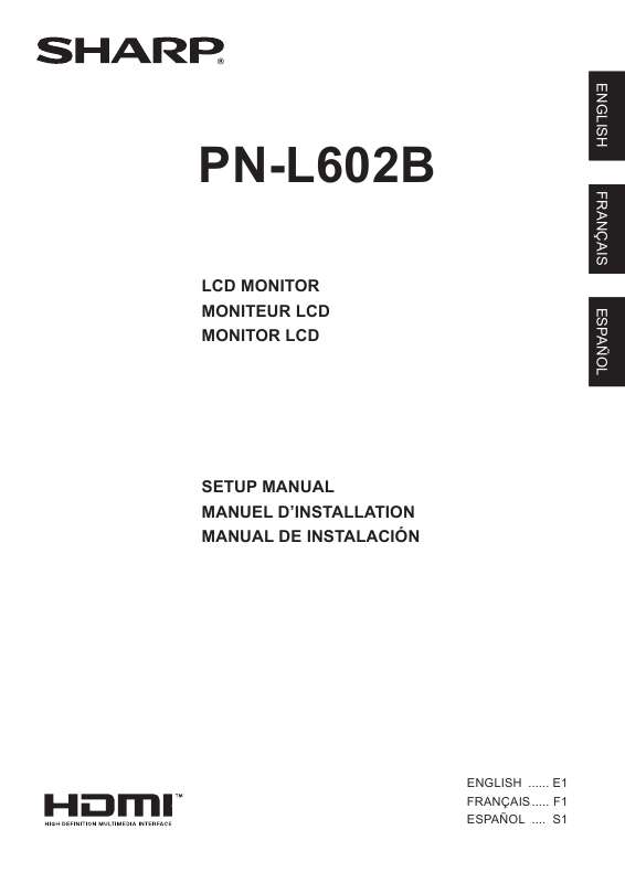 Guide utilisation SHARP PN-L602B  de la marque SHARP
