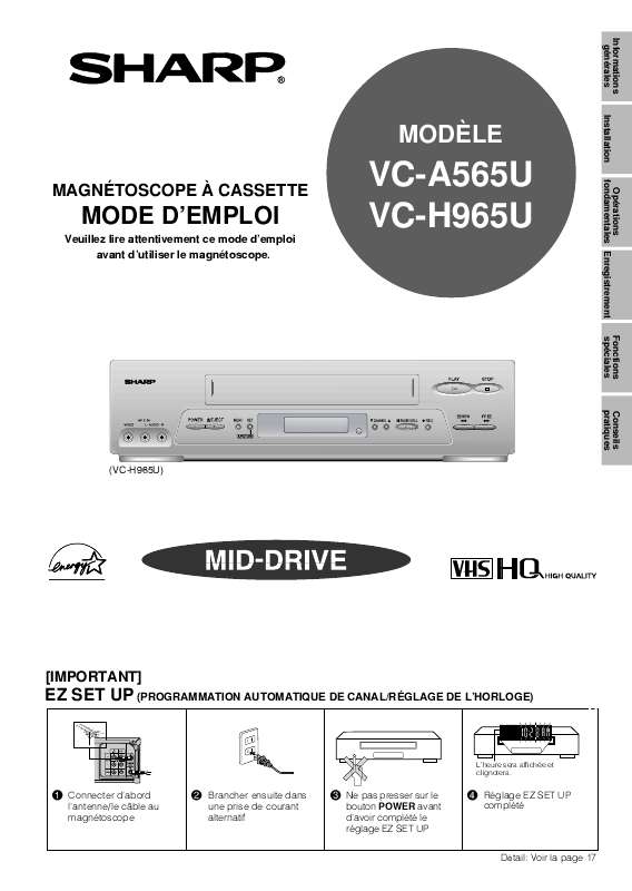 Guide utilisation SHARP VC-A565U  de la marque SHARP