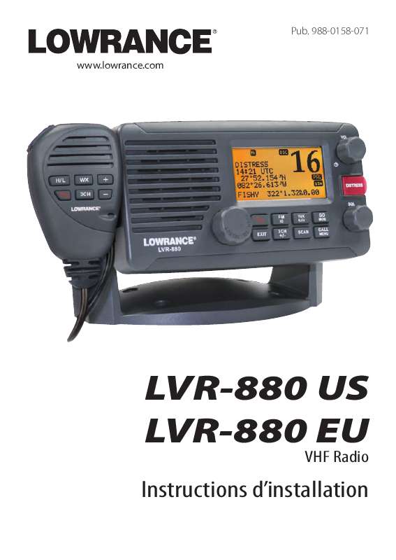 Guide utilisation LOWRANCE LVR-880 EU  de la marque LOWRANCE