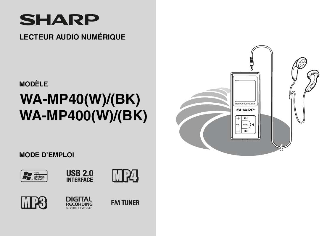 Guide utilisation  SHARP WA-MP40  de la marque SHARP