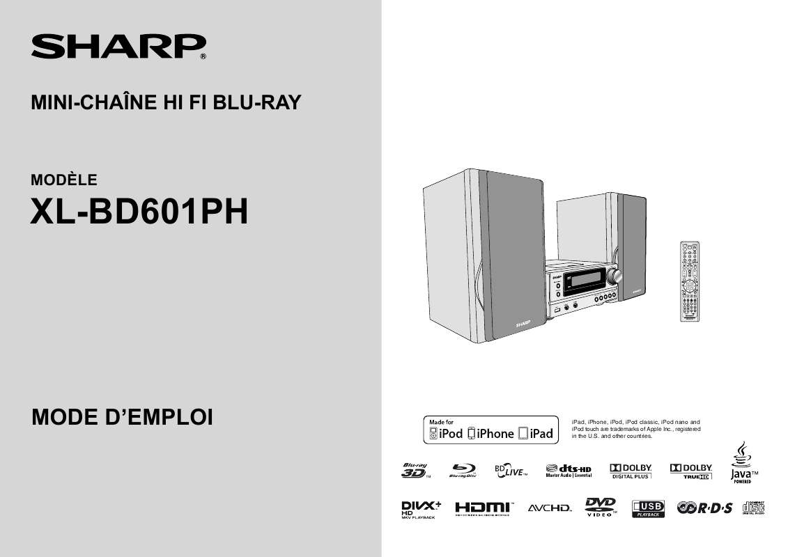 Guide utilisation SHARP XL-BD601PH  de la marque SHARP