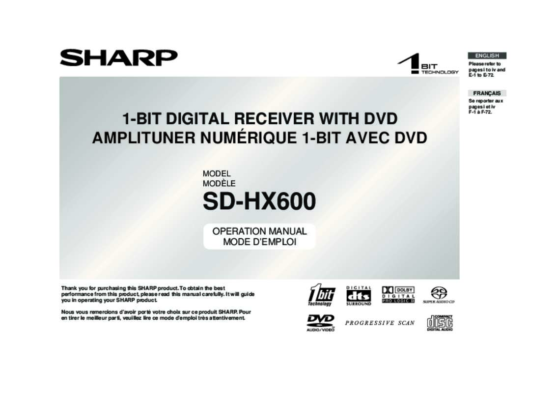 Guide utilisation SHARP SD-HX600  de la marque SHARP