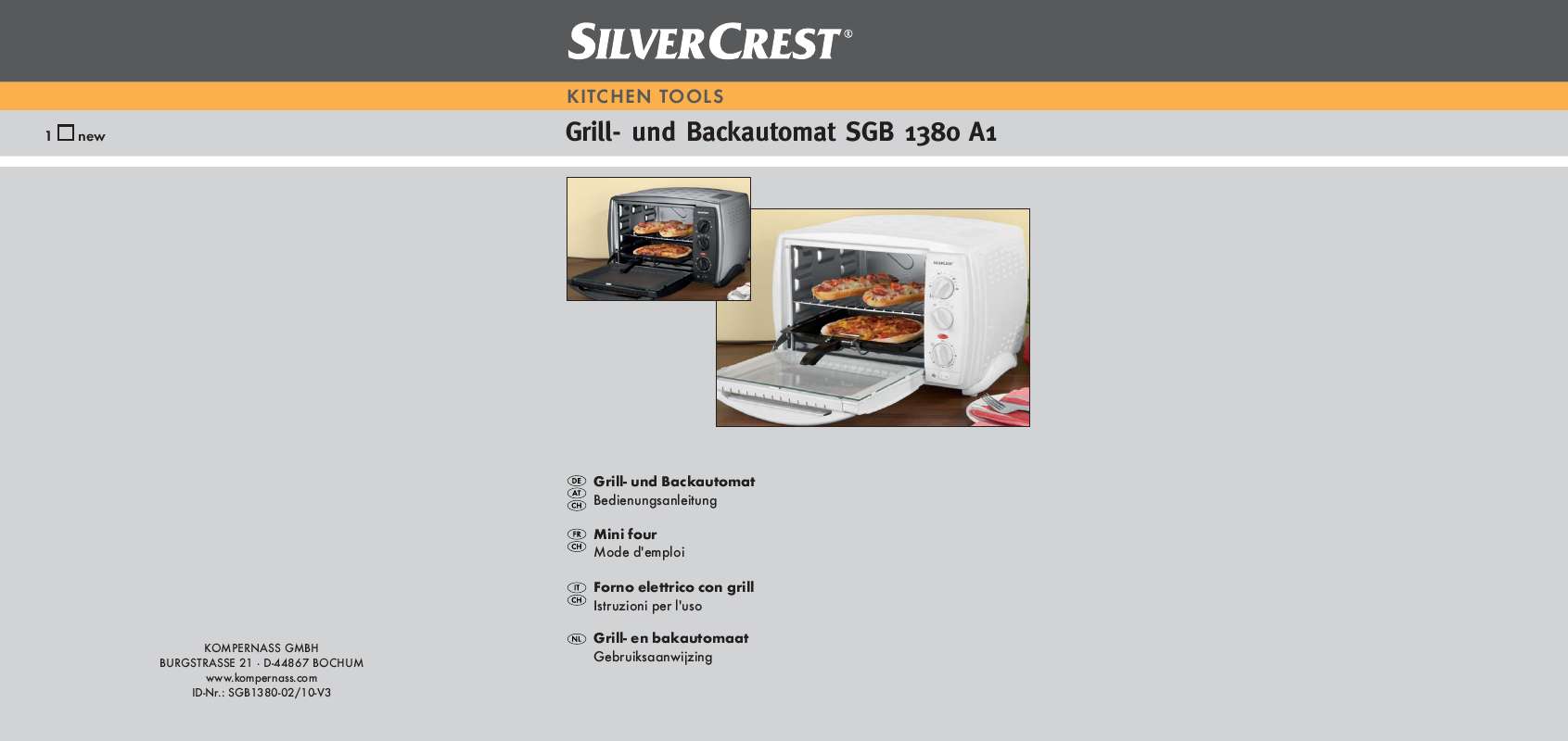 Guide utilisation  SILVERCREST SGB 1380 A1  de la marque SILVERCREST