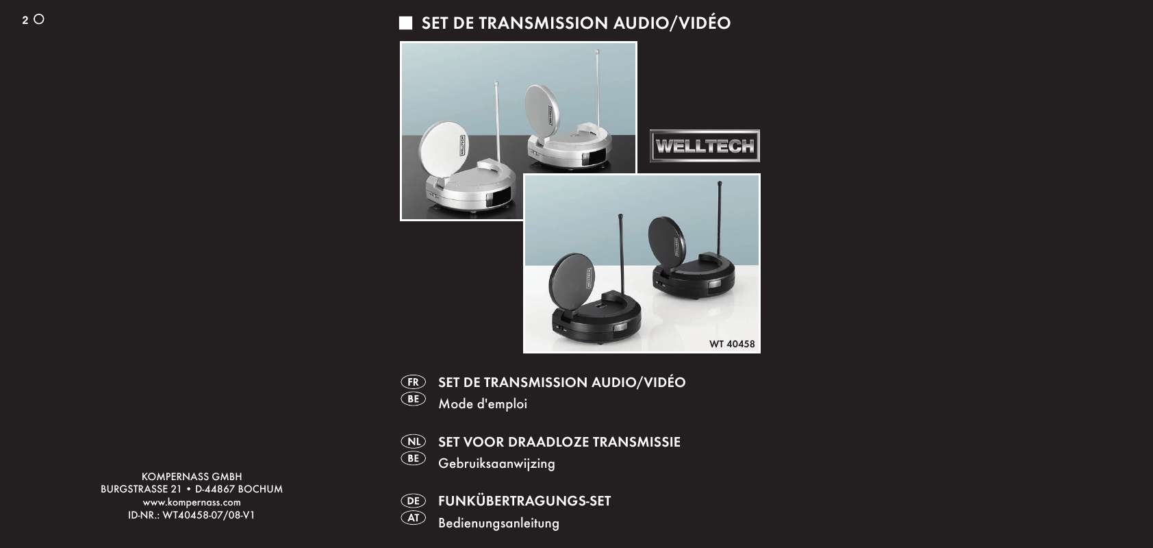 Guide utilisation  SILVERCREST WT 40458 RADIO TRANSMISSION SET  de la marque SILVERCREST
