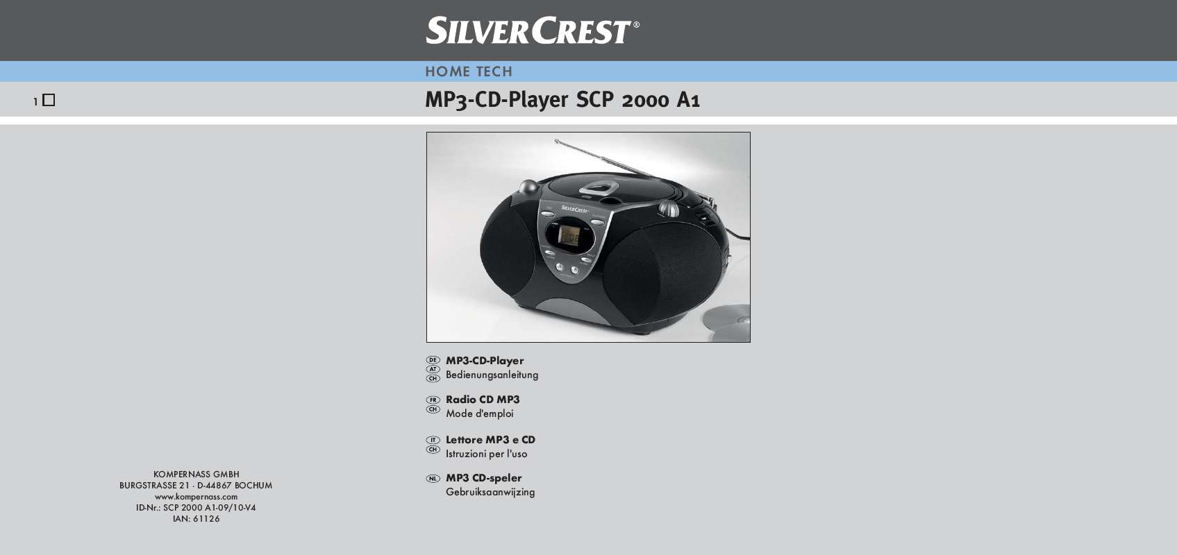 Guide utilisation  SILVERCREST SCP 2000 A1  de la marque SILVERCREST