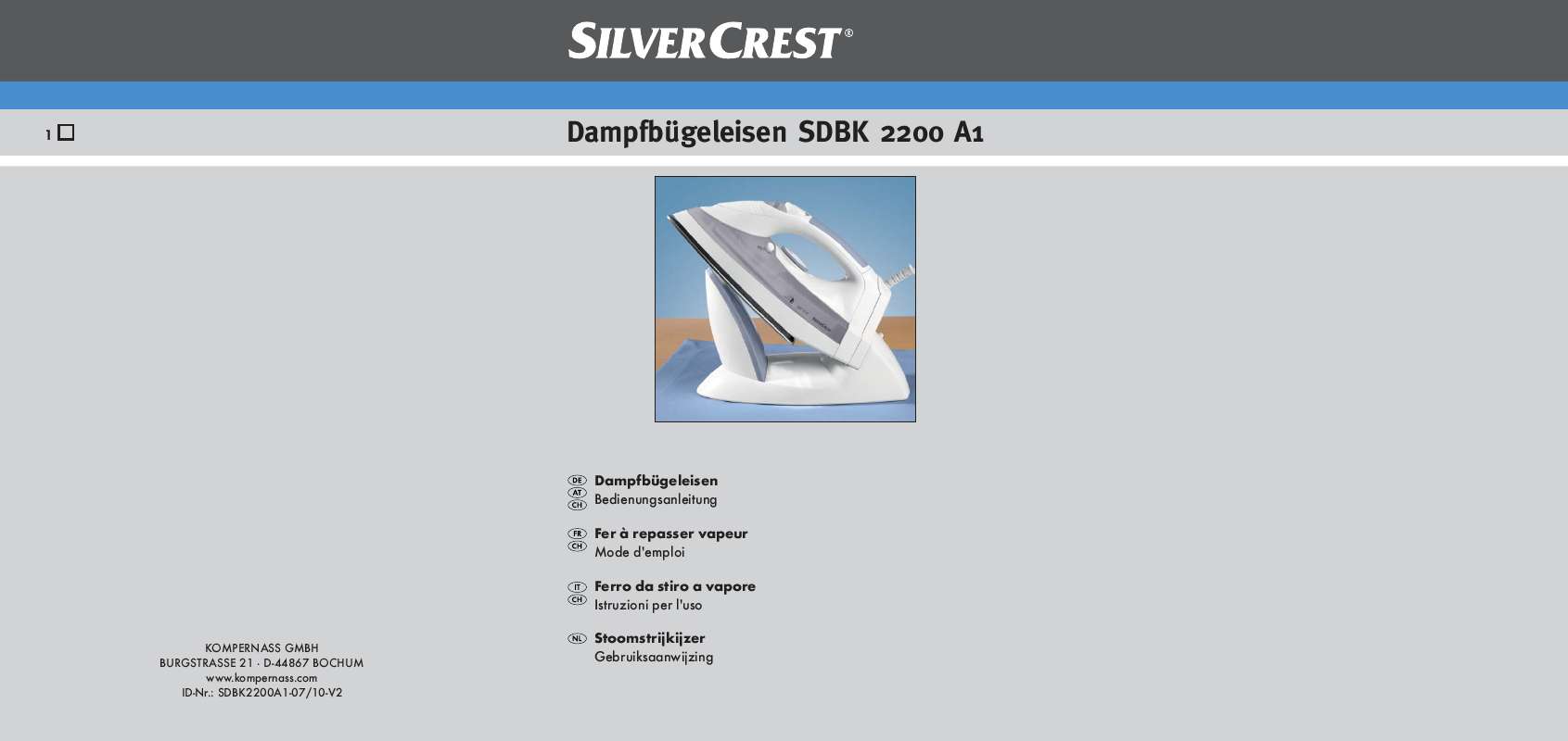 Guide utilisation  SILVERCREST SDBK 2200 A1  de la marque SILVERCREST