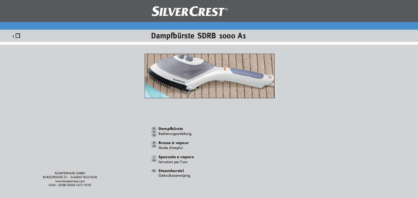 Guide utilisation  SILVERCREST SDRB 1000 A1  de la marque SILVERCREST