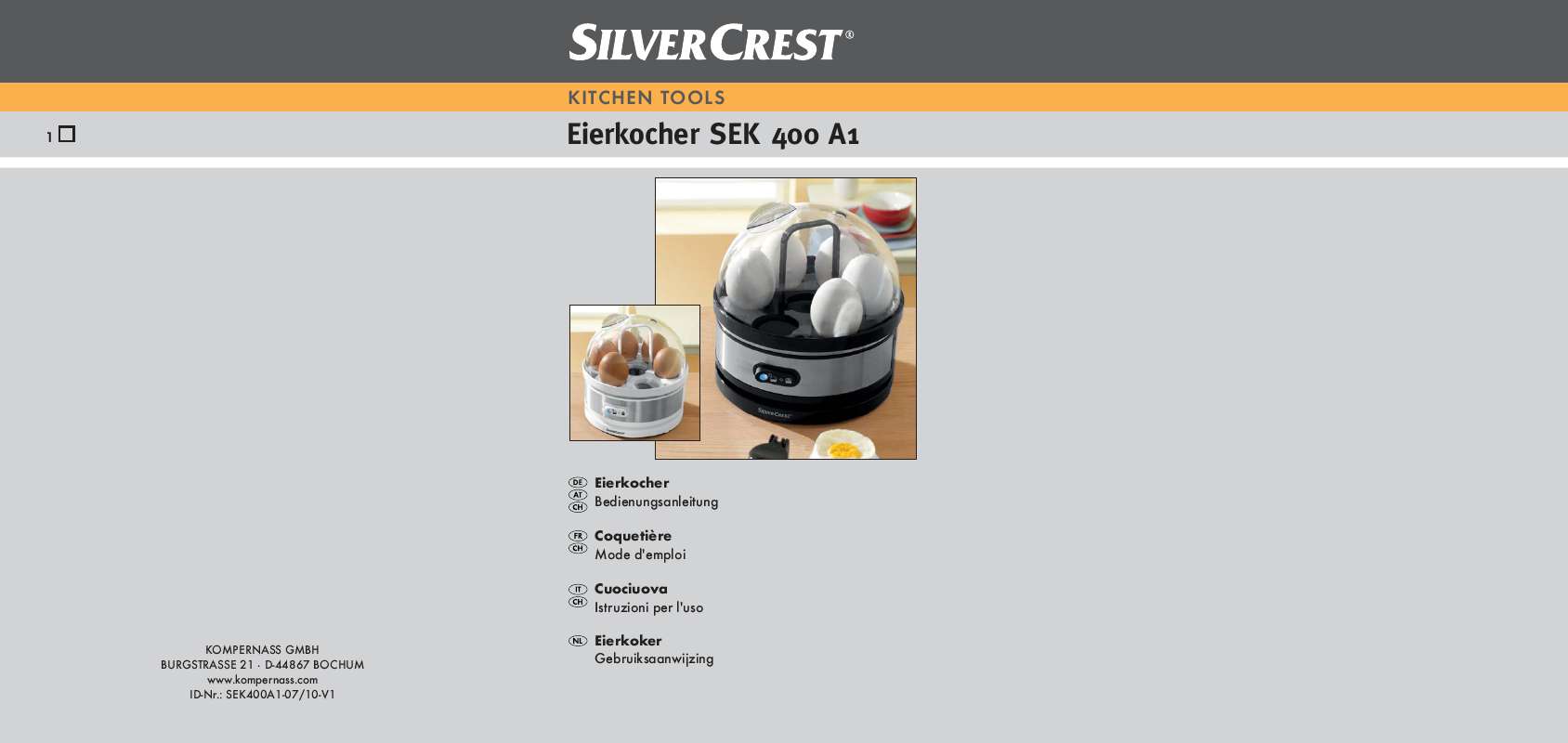 Guide utilisation  SILVERCREST SEK 400 A1  de la marque SILVERCREST