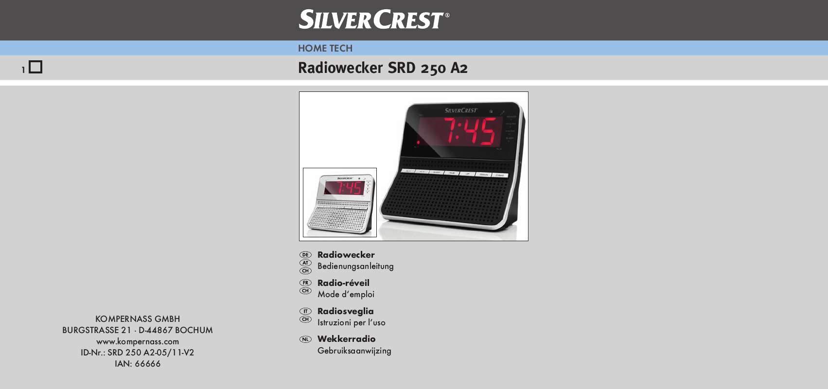 Guide utilisation  SILVERCREST SRD 250 A2  de la marque SILVERCREST