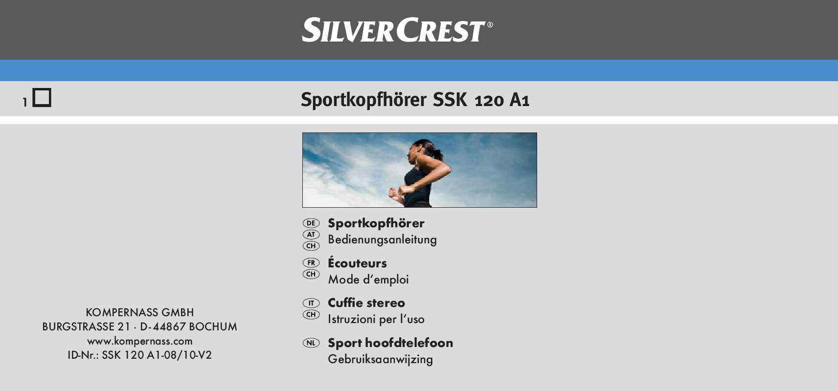 Guide utilisation  SILVERCREST SSK 120 A1 SPORTS HEADPHONES  de la marque SILVERCREST