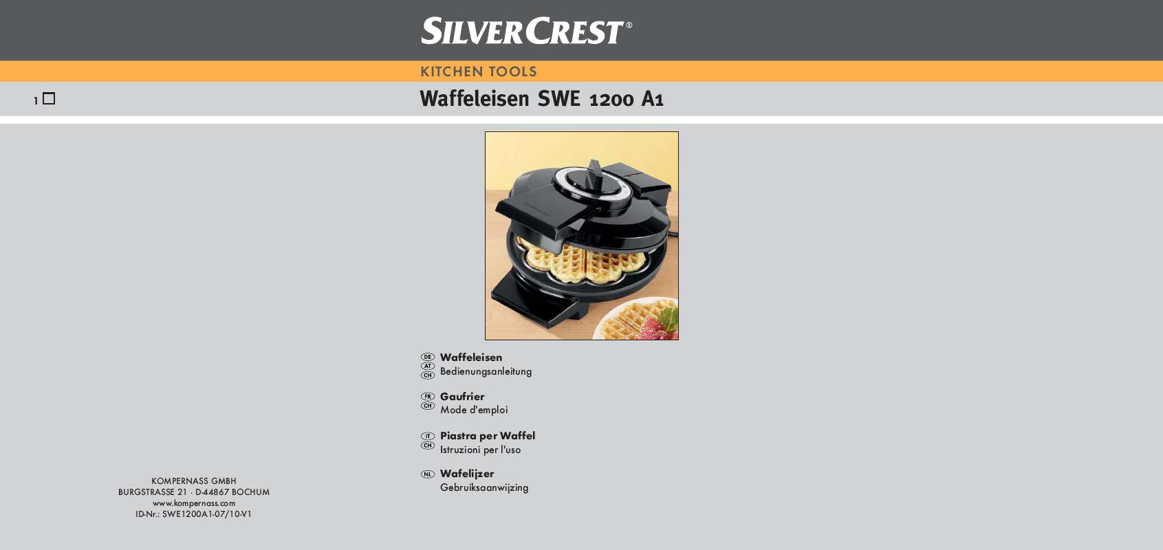 Guide utilisation  SILVERCREST SWE 1200 A1  de la marque SILVERCREST