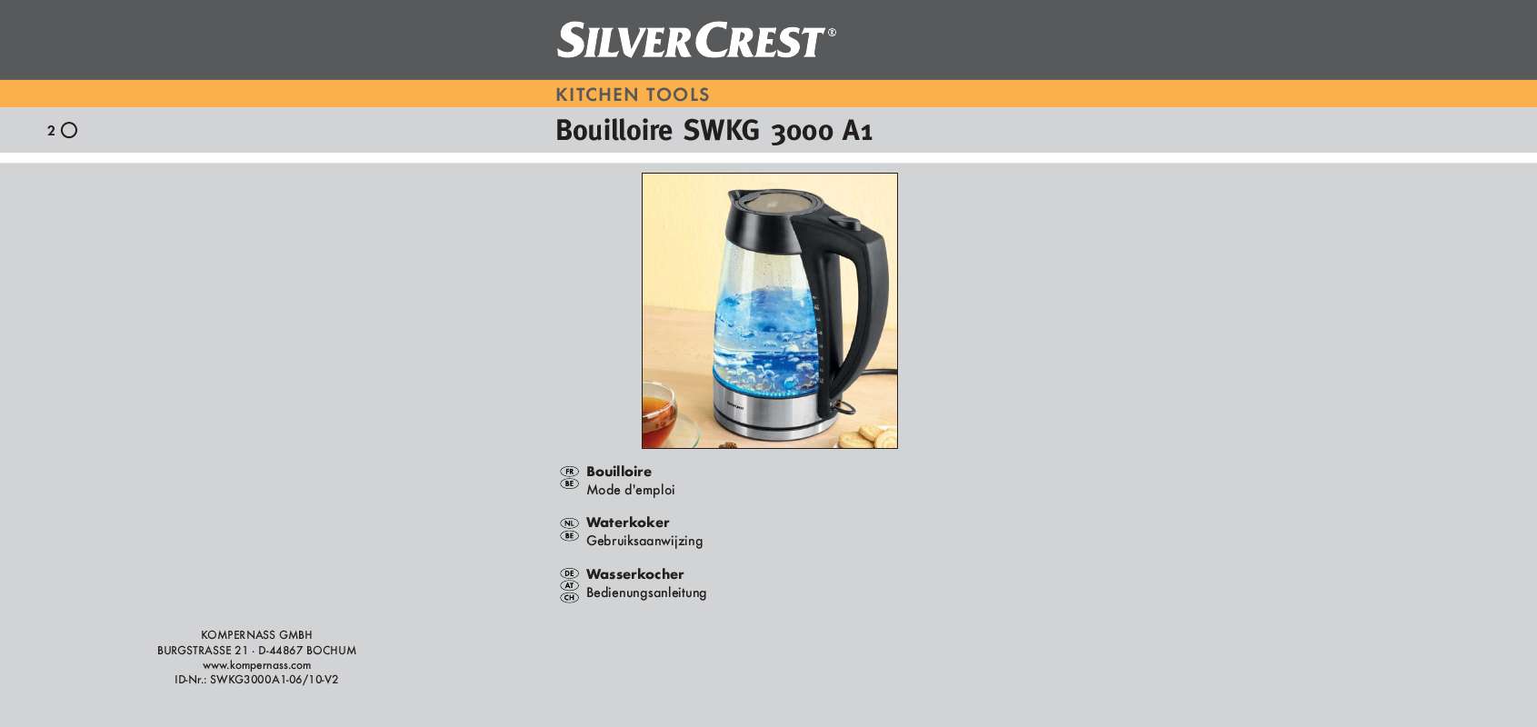 Guide utilisation  SILVERCREST SWKG 3000 A1  de la marque SILVERCREST