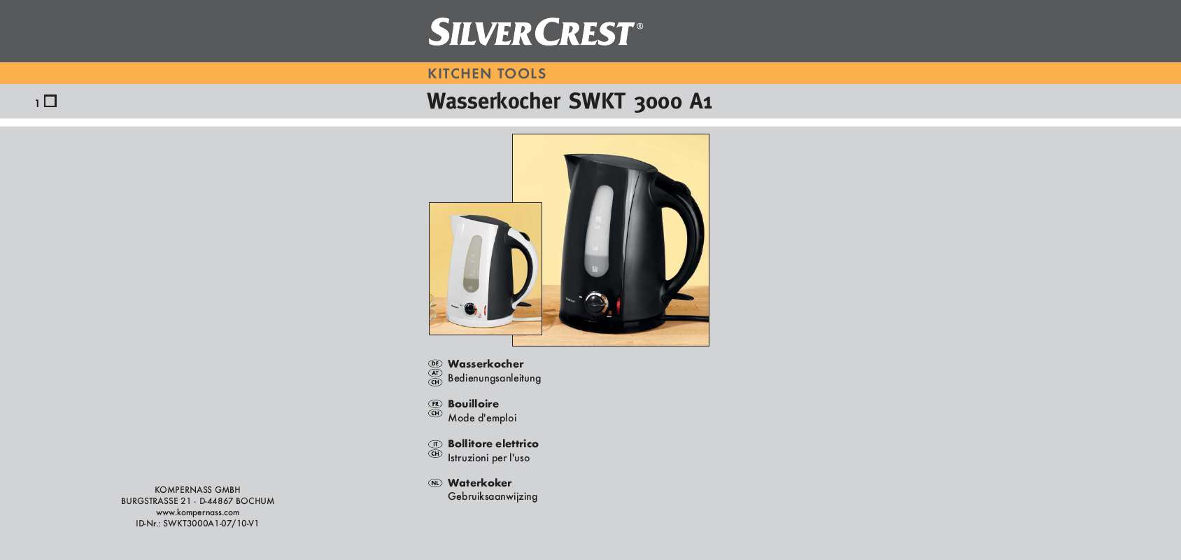 Guide utilisation  SILVERCREST SWKT 3000 A1  de la marque SILVERCREST