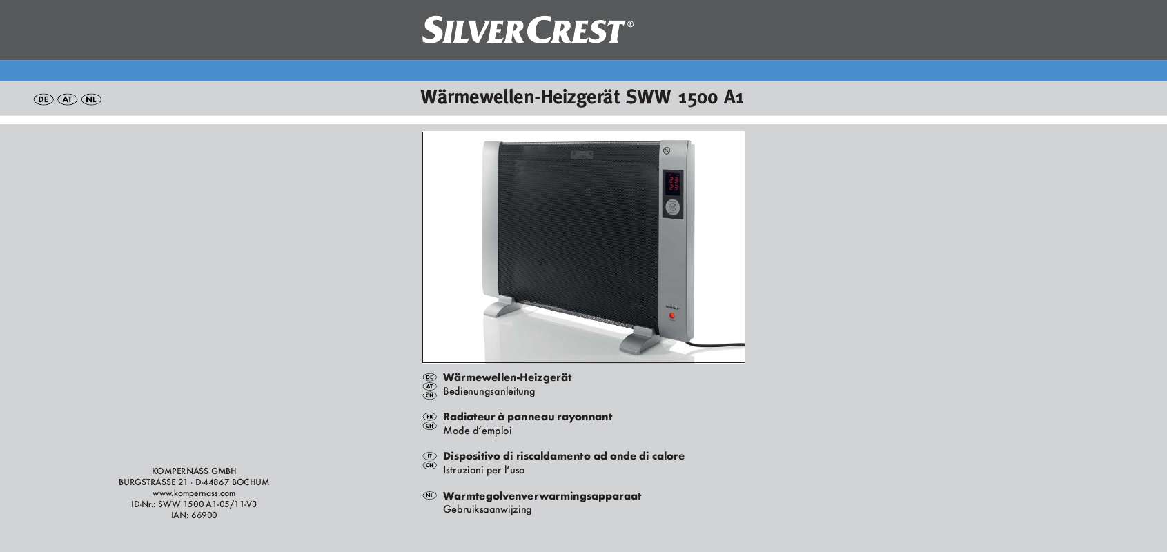 Guide utilisation  SILVERCREST SWW 1500 A1  de la marque SILVERCREST