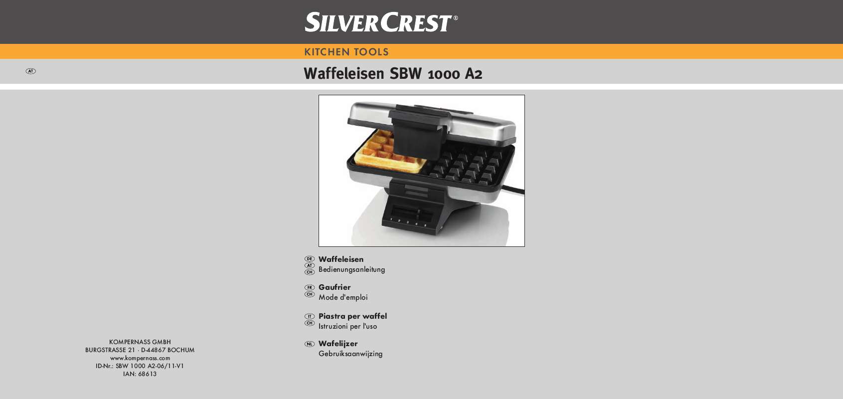 Guide utilisation  SILVERCREST SBW 1000 A2  de la marque SILVERCREST