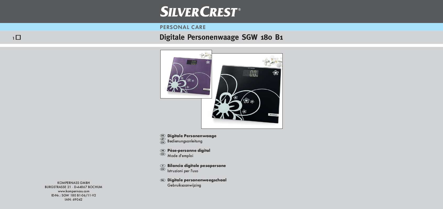 Guide utilisation  SILVERCREST SGW 180 B1  de la marque SILVERCREST